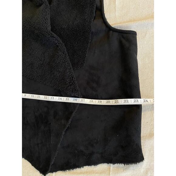 Chaps Vest Womens XL Extra-Large Black Faux Suede w Faux Sherpa Lined Vest - Picture 7 of 9